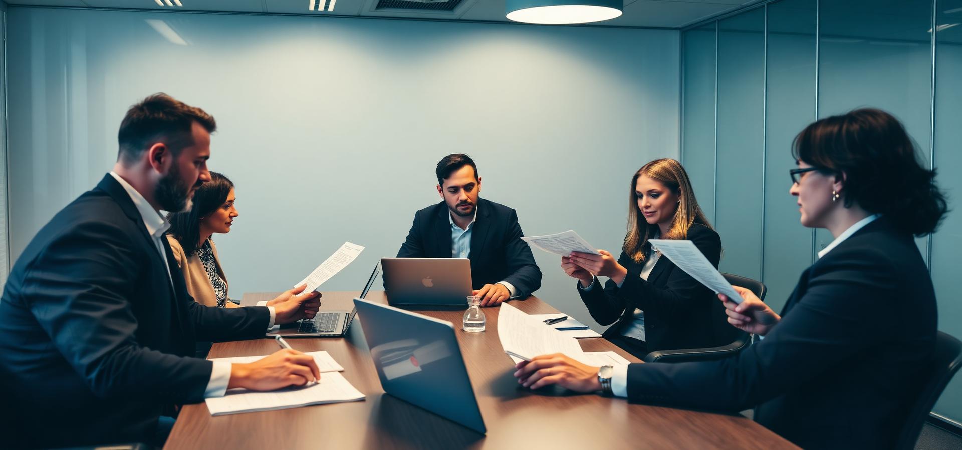 Reunião comercial de compras corporativas